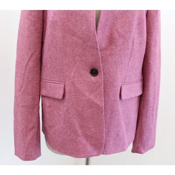 J Crew Womens Pink Regent Blazer in Donegal Wool Blend Tweed Size 14 Jacket - Picture 2 of 8